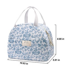 Lunch Box for Women,Cute Quilted Lunch Tote Bag,Reusable Insulated Lunch Box,Large Capacity Cooler Bag with Compartments for Work, Picnics or Travelling