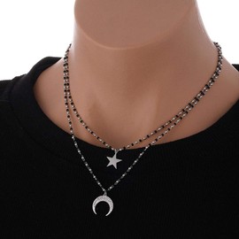 Ouran Ladies Girls Female Friends Mother Silver Plated Round Colourless Black Crystal, Crystal Stainless Steel, Crystal