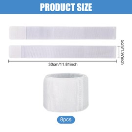 Pack of 8 Shin Pad Holders, Football Shin Pad Straps, Shin Pad Holder, Sock Holder, Paste Shin Pad Holder for Men, Women and Children (White)