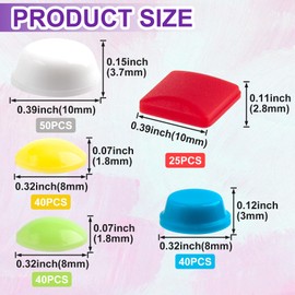 BEIQIYA 195pcs Bump Dots for Low Vision People, Silicone Low Vision Aids Braille Stickers, Mix Sizes Shapes Self-Adhesive Tactile Stickers for Visually Impaired Elderly Blind People- 5 Colors