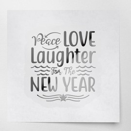 Decal Stickers of Peace for The New Year (Metallic Silver) (Set of 2) Premium Waterproof Vinyl Decal Stickers for Laptop Phone Accessory Helmet Car Window Mug - ANDVER10f9693SI_102023