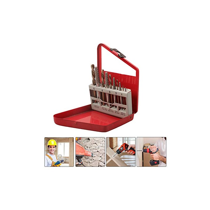 10PCS Set Screw Extractor and Left Hand Cobalt Drill Bit