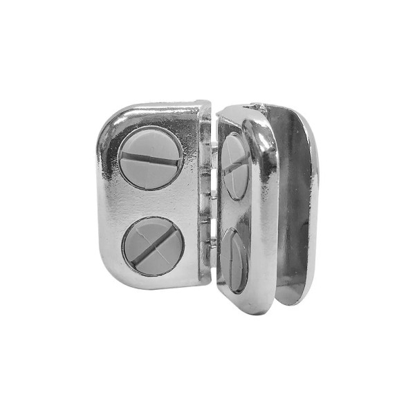 Unbranded 4 Pc Hinge Glass Connector Chrome 3/16'' Tempered Glass