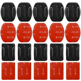 Helmet Adhesive Sticky Mounts, 10 Pack Flat & Curved Helmet Mounting attachments with 10 Sticky Pads, Compatible with Go pro Hero 13 12 11 10 9 8 7 6 5 Session Camera and Other Brand Action Camera