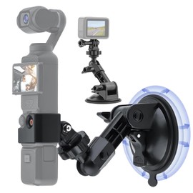 Suction Cup Mount Compatible with DJI Osmo Pocket 3, Upgraded Action Camera Car Mount Windshield Window Dash Holder Kit Pocket 3 Accessories Adapter for Insta360 X4/X3 for GoPro for Action 5/4 Pro