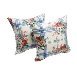 Blazing Needles Outdoor Throw Pillow, 17 x 17, Rose Garden Picnic 2 Count