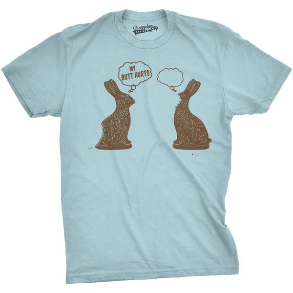 Crazy Dog T-Shirts Mens Faceless Chocolate Bunny Funny Easter T