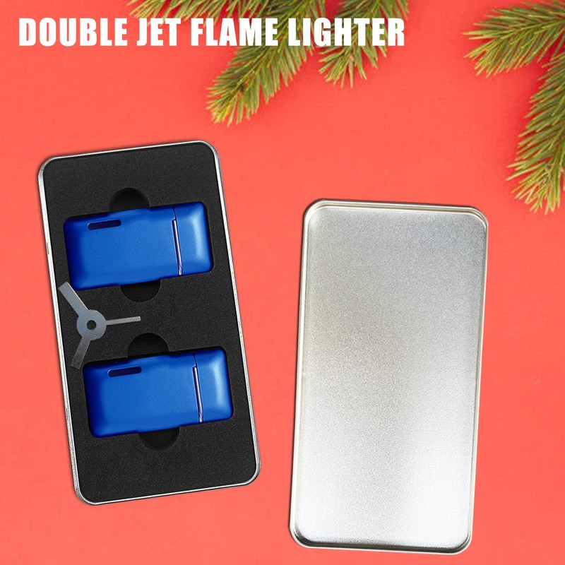 Futlidys 2 Pack Mini Torch Lighter Butane Refillable, Double Flame