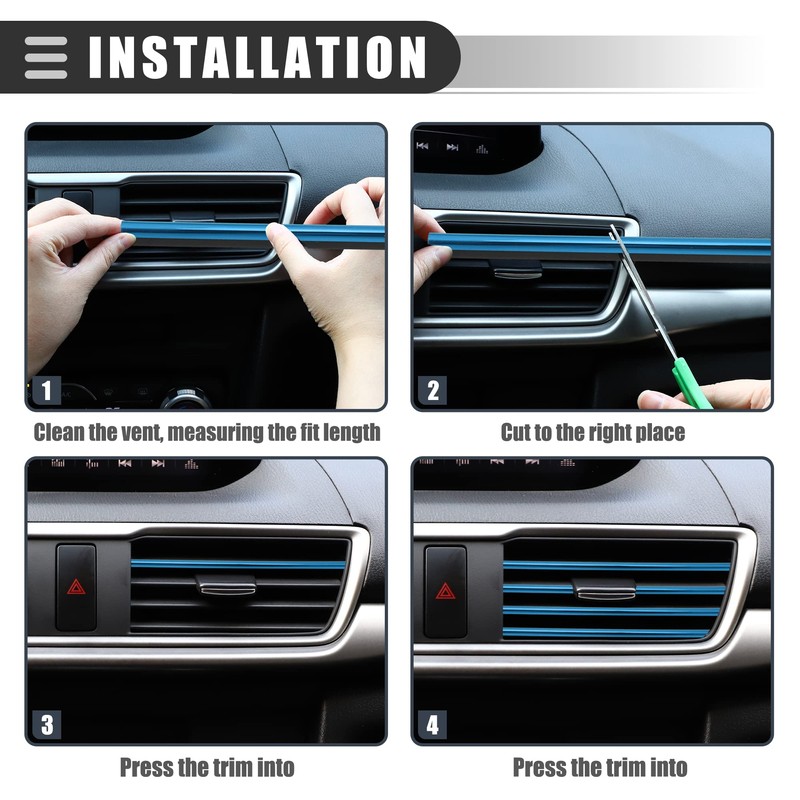 X AUTOHAUX Car Vent Outlet Trims, Insert Strip Line, 16.4ft,
