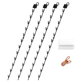 LOSTRONAUT Chip Rack Stand - 30” x 2.5” Showcase Rack with 4 Strips & 48 Chip Clips - Snack Organizer for Pantry Shelf, Retail Display Stand & Vendor Booth Supplies - Greeting Card Holder