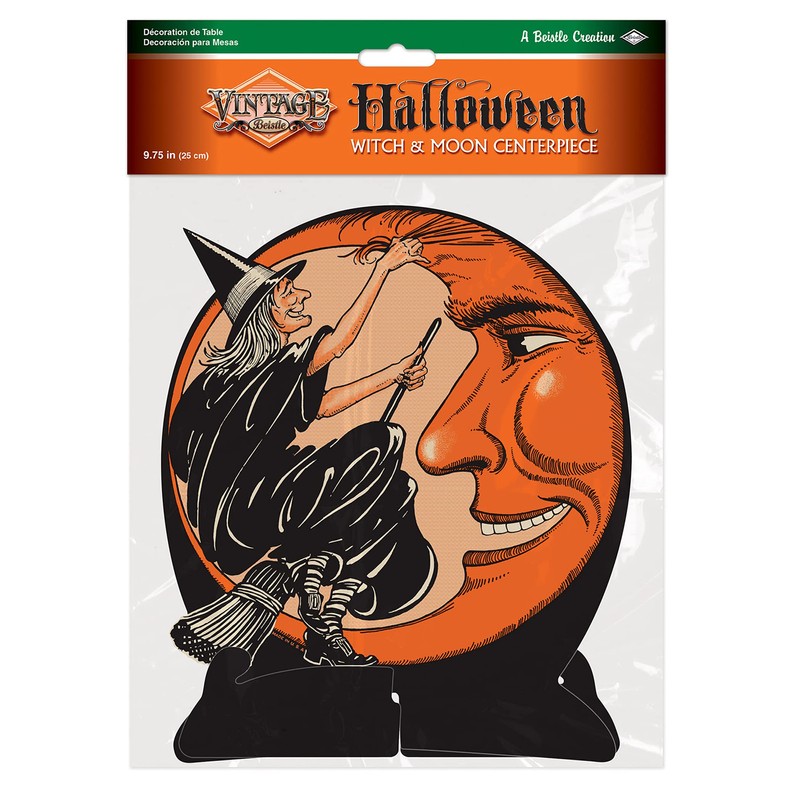 Beistle Witch and Moon Centerpiece, 9-3/4-Inch