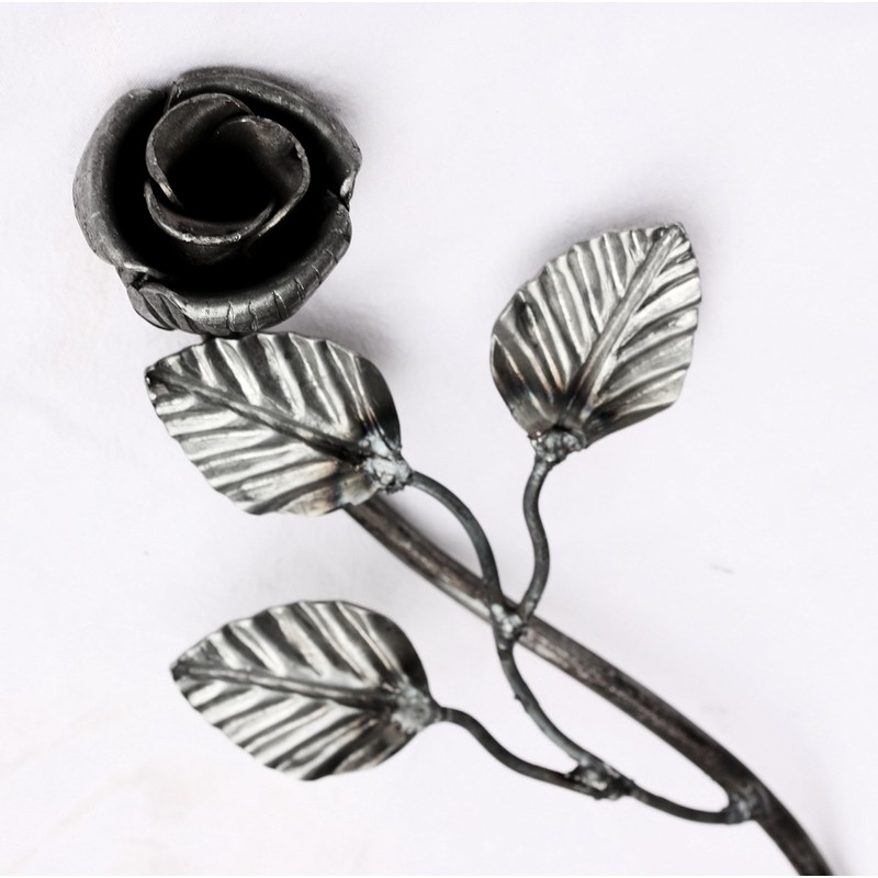 UHRIG Wrought Iron Rose, Decorative Flower Made of Steel, Garden