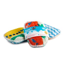 Kilo Non Scratch Washing Up Super Scrubby Sponge/Scouring Pad, Double Sided Eco Freindly Cotton Mini Cleaning Cloth Scourer (Set of 3)
