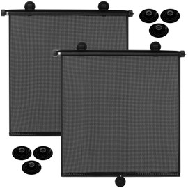 Blosssound 2 Pack Car Side Window Sun Shades Extra Wide Retractable Window Shades for Car Blocks Heat Roller Sunshade Visor for UV Rays Glare Protection Accessories(20 x 20 Inch)