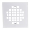 Westbrass D206-SQG-50 4-1/4" Square Shower Drain Cover, Powder Coat White
