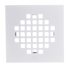Westbrass D206-SQG-50 4-1/4" Square Shower Drain Cover, Powder Coat White