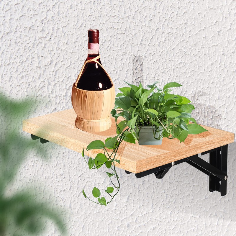 Folding Console, Heavy Duty Hinges Foldable, Angle Shelf Brackets, Iron