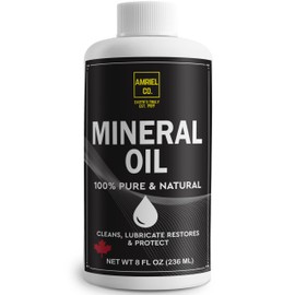 Mineral Oil 8oz –FOOD GRADE- PRODUCT OF CANADA-– Multi-Purpose, Odorless Oil for Skin Moisturization, Hair Care, and DIY Projects BY AMRIEL CO.