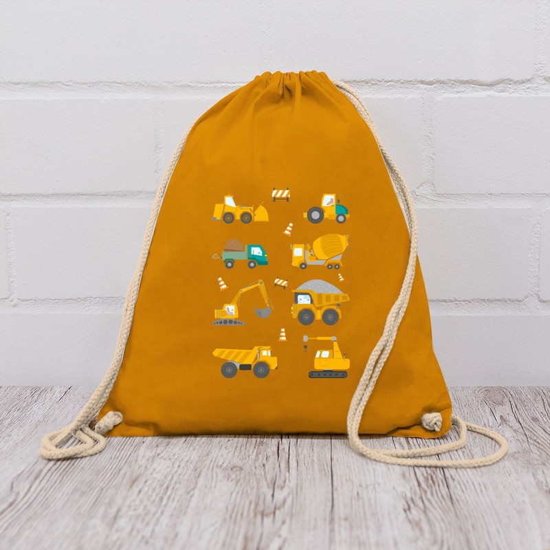 Shirtracer - Gym Bag Backpack - Children's Tractor Excavator etc.