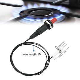 Snillok 2 PCS Piezo Igniter 1M Push Button Piezo Igniter Kit Fireplace Ignitor Ignition with Spark Ignition Electrode for Gas Oven Heater Stove, Type of 1 Out 2, 135 Degree Resistance Wire ion Kit
