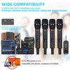 ZERFUN 4 Rechargeable Wireless Microphones, Pro Handheld Cordless Mics System