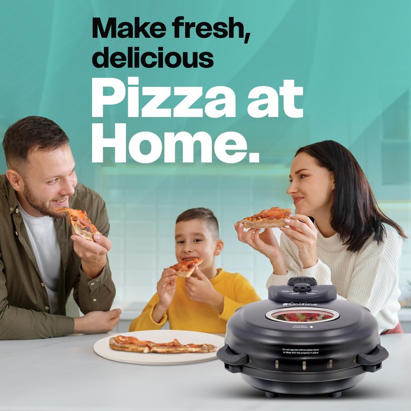 Euro Cuisine PM600 Rotating Pizza Maker with 12 Inch Non-stick