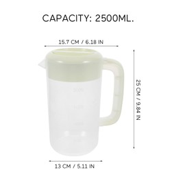 UPKOCH 2.5L Large Pitcher with Lid, Lightweight Water Jug, Beverage Kettle for Hot and Cold Drinks, Anti-Scratch and Impact-Resistant, Clear Non-Spill, Light Green