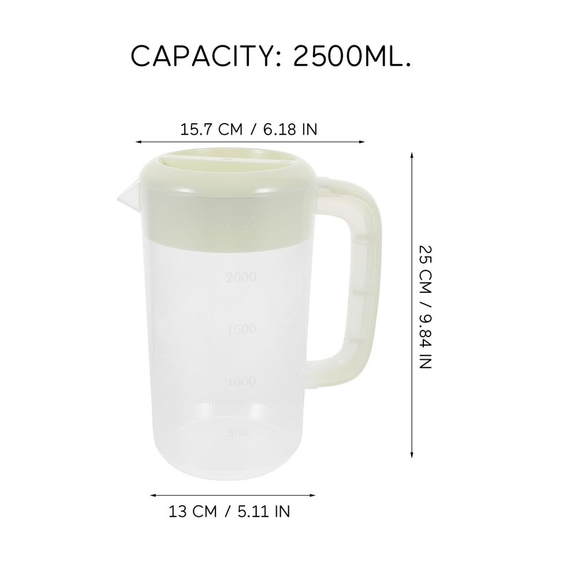 UPKOCH 2.5L Large Pitcher with Lid, Lightweight Water Jug, Beverage
