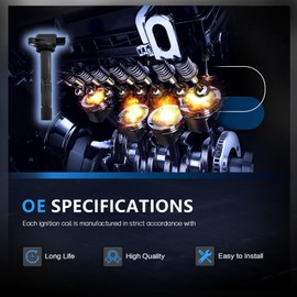 POHILA Ignition Coil Pack Set of 4 Replacement for L4 2.4 2.0 2002 2003 2004 2005 2006 2007 2008 2009 Honda CRV Accord Civic SI Element S2000 Acura RSX CSX Coil Pack Replaces# UF311 UF583 C1382