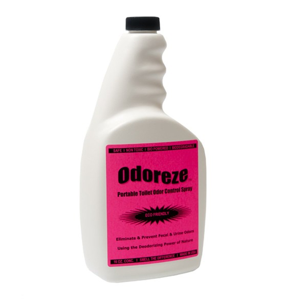 ODOREZE Natural Probiotic Portable & Regular Toilet Odor Eliminator & Cleaner: 16 oz. Concentrate Makes 64 Gallons to Stop Stink