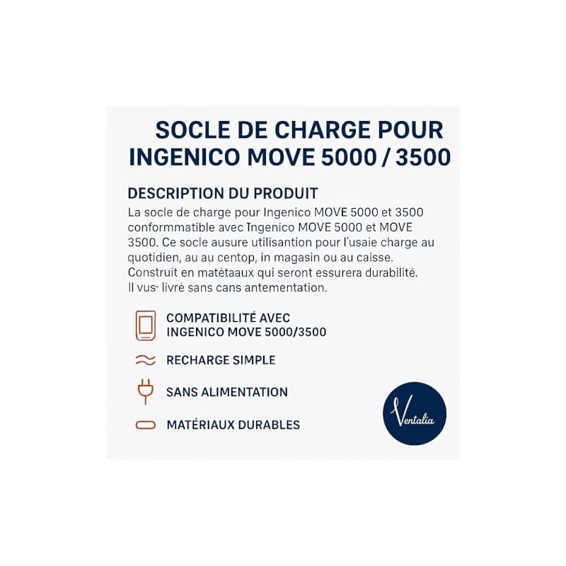 Ventalia Charging Dock for Ingenico Move 5000/3500 - TPE Charging