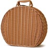 Wicker Storage Basket, Round Vine Weaving Storage Handbag with Hand