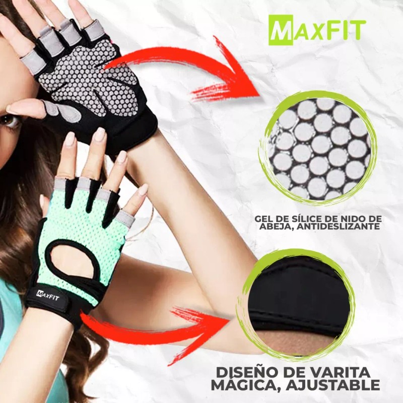 Maxfit Guantes Dryfit, Gym Pesas Crossfit Gimnasio Maxfit St003