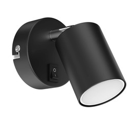 ledscom.de Wall spot WAIKA with Switch Black matt + GU10 LED lamp Warm-White 3-Level dimming: max. 500lm Each