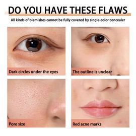 6-in-1 Face Palette - Full Coverage,Colour Correcting, Creamy Blendable Colour Correcting Makeup For Blemish & Dark Circle, With Concealer Brush