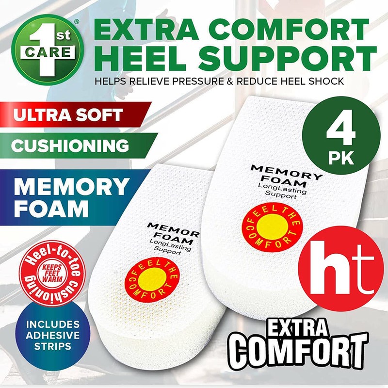 [4 Pair] 1st Care Heel Support, Easy to Wear and