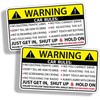 XTRAYXRAY Car Safety Warning Rules Decal Sticker Passenger Rules Car