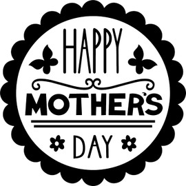 Happy Mothers Day Circle Stamp Style Vinyl Decal Sticker (Hot Pink Gloss)