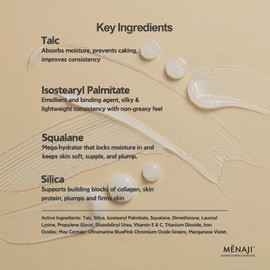 MËNAJI Anti-Shine Powder (HDPV) - Anti-Shine Face Make-Up for Men - Natural Looking Makeup - Mens Cosmetics - Light