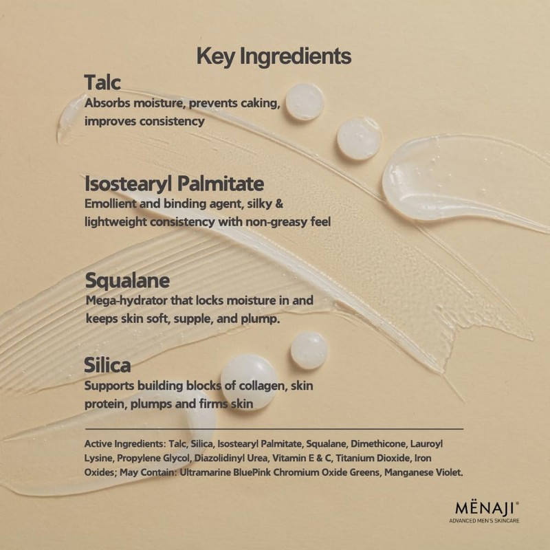 MËNAJI Anti-Shine Powder (HDPV) - Anti-Shine Face Make-Up for Men