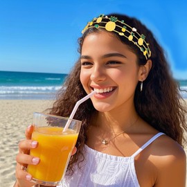 PHALIN Fruit Headband for Women Pineapple Headband Jeweled Rhinestone Hairband Summer Accessories Beach Vacation Outfits Gifts (Pattern B)