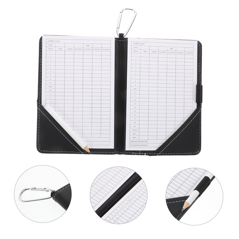 Kisangel Pu Leather Golf Scorecard Holder Stylish Scorebook for Golfing