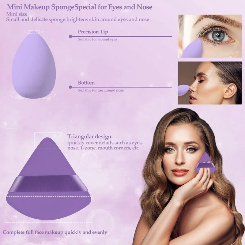 14 Esponjas De Maquillaje Para Base Con 7 Tapas Y