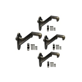 QCAA HandRail Brackets, 3", Zinc Die Cast, Antique Brass, 4 Pack, Made in Taiwan
