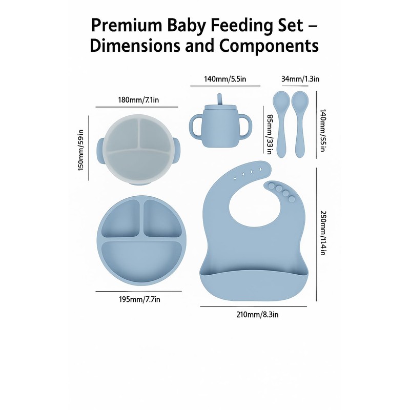 BPA-Free Premium Silicone Bowl and Plate Set, Non-Toxic Eco-Friendly Baby