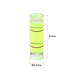 HARFINGTON 15pcs Small Cylindrical Bubble Level Vials 9.5x31mm PMMA Mini Horizontal Bubble Spirit Level Measuring Layout Tools for RV TV Picture Frame Hanging Tool Leveler