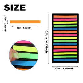 6 Pack Multi-Function Sticky Index Tabs,1800 Pieces Tiny Text Highlighter Strips, Colorful Sticky Notes for Index callout,File Classification,Book Notes Highlights,Page Tabs(D)
