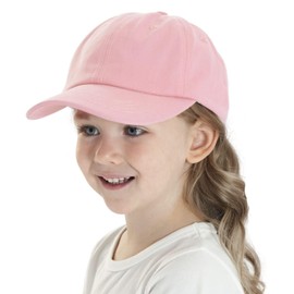 YAMEE Baseball Cap Unisex Children's Breathable Baseball Cap Children Cotton Peaked Cap Children Lightweight Sun Hat Children for Boys Girls Sun Protection Pure Colour Outdoor Recreation, lightpink