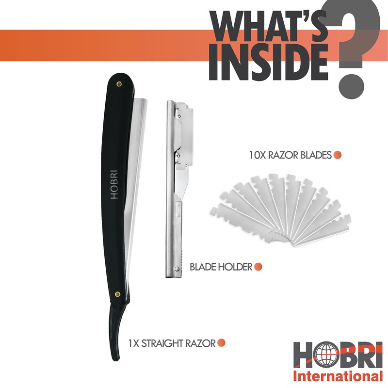 Professional Barber Straight Edge Razor with 10 Blades Men's Manual