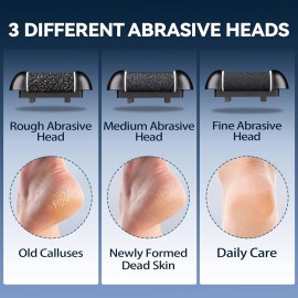 Wea&Hea Electric Callus Remover for Feet with 3 Roller Heads 2 Speed Rechargeable Wat...